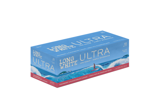 Long White ULTRA Strawberry & Blackcurrant 10pk 320ml Cans