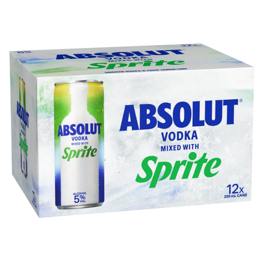 Absolut Vodka Mixed With Sprite 5% 12x 250ml cans