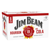Jim Beam and Cola 4.8% 330ml 6pk cans