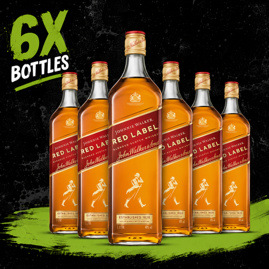 Johnnie Walker Red Label 1L Box Deal x 6 Bottles