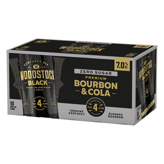 Woodstock Black Zero Sugar 7% 10 x 250ml Cans