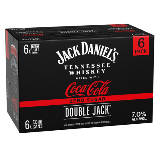 Jack Daniel's Double Jack Coca-Cola Zero Sugar 7% 330ml 6pk cans