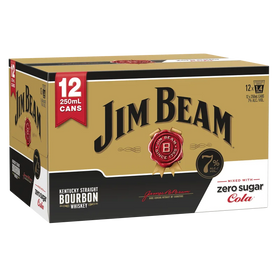 Jim Beam Gold Zero 7% 12pk 250 Ml Cans